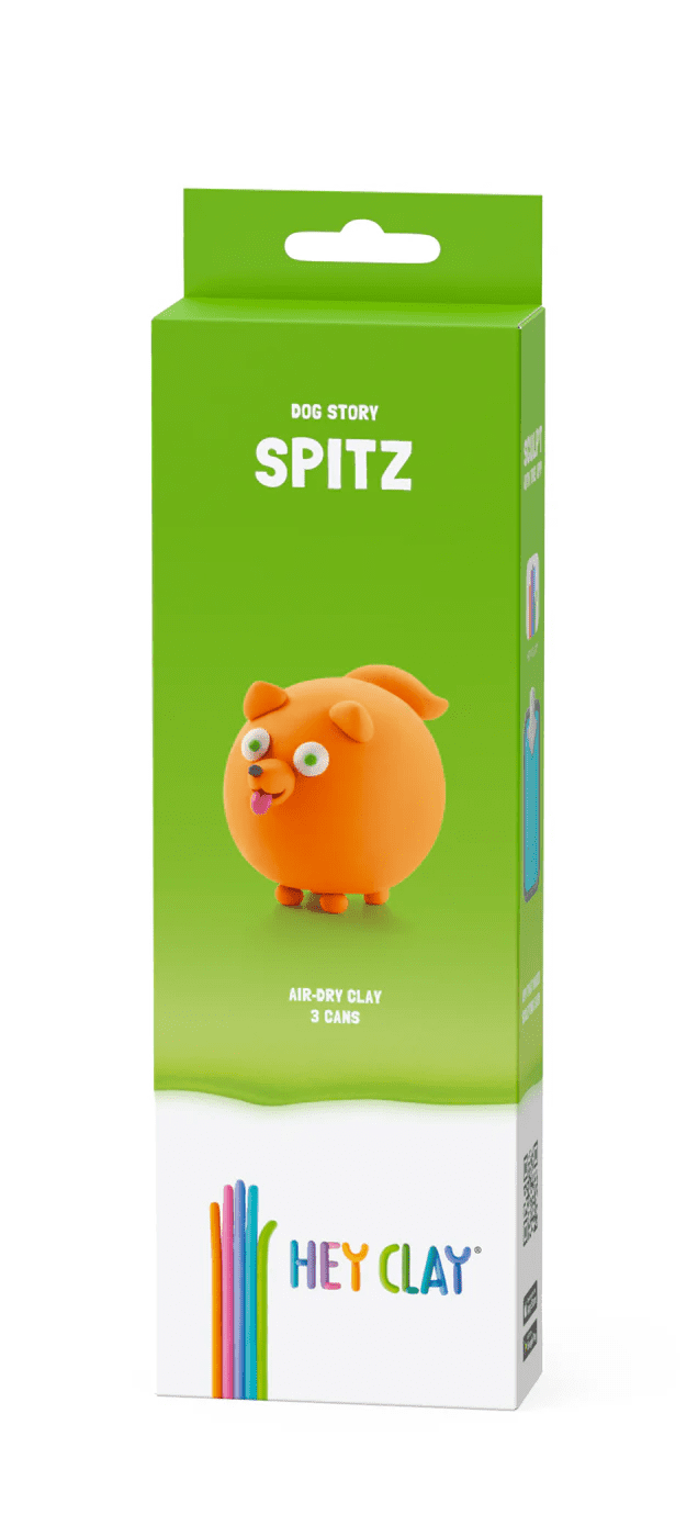 hey clay dog story keeshondje 3 cans