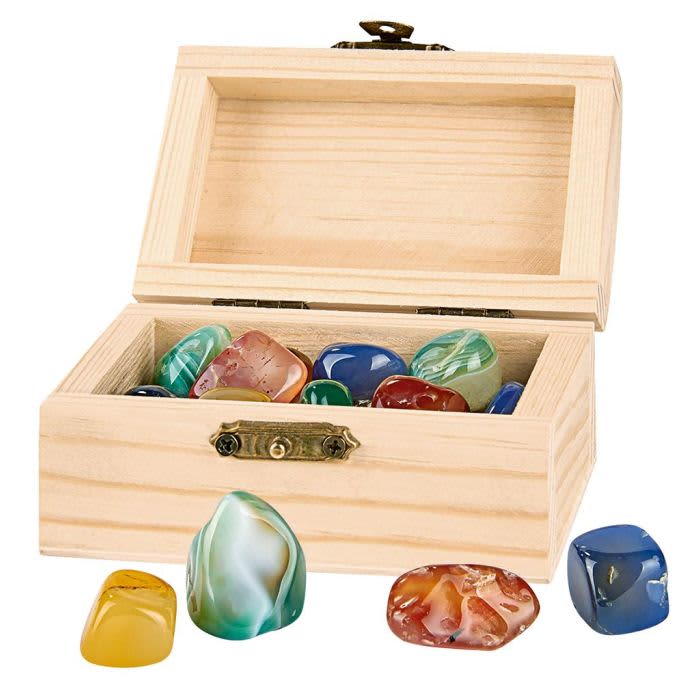 piraten schatkist hout incl. mineralen