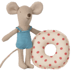 maileg beach mouse with float, little sister red dot