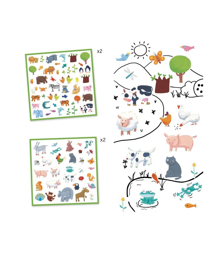 papieren stickers dieren
