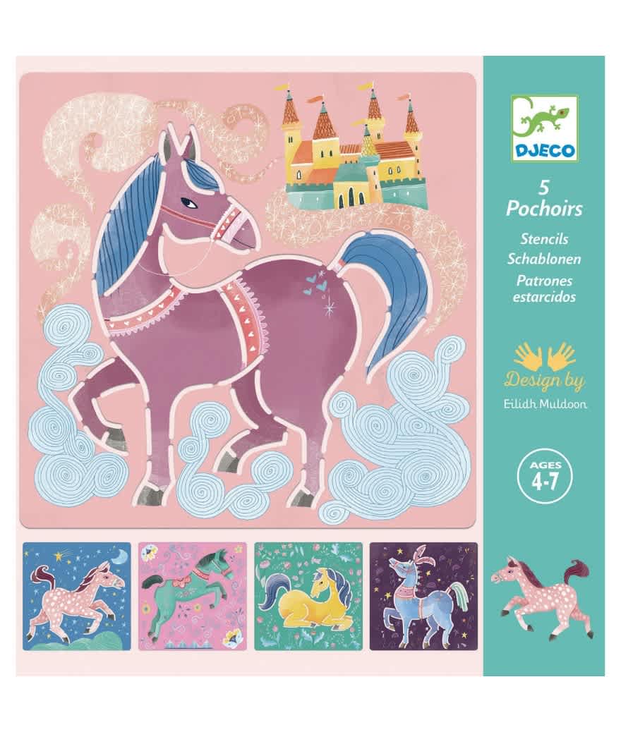 djeco sjablonen tekenen paarden 4 7 jaar