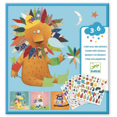 djeco creëer met stickers dieren 3 6 jaar