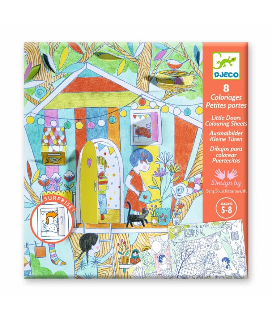 kleurplaten die verrassen! little doors hutten van nina