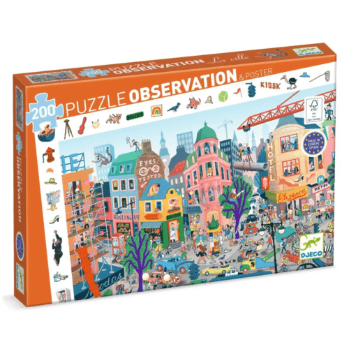 djeco observation puzzel de stad 200 stuks 6+