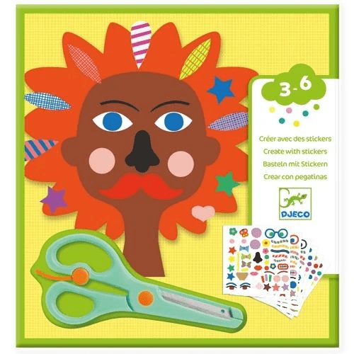 djeco creëer met stickers kapper 3 6 jaar