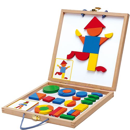 djeco magnetisch houten spel geoforme box +4