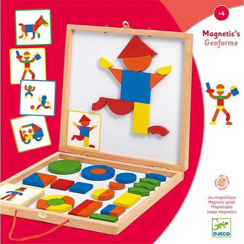djeco magnetisch houten spel geoforme box +4