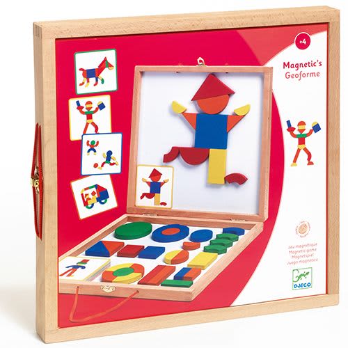 djeco magnetisch houten spel geoforme box +4