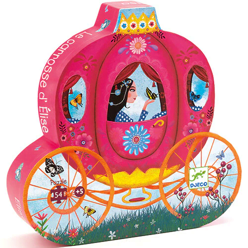 djeco silhouette puzzel de koets van elise 54 stuks +5