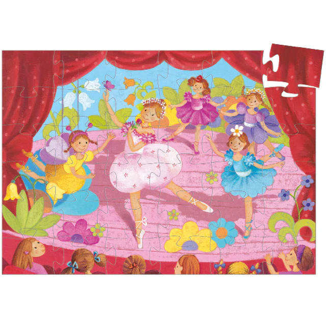 djeco silhouette puzzel ballerina 36pcs +4