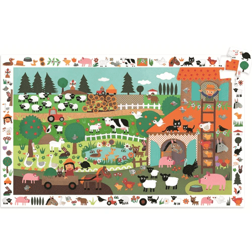 djeco observation puzzle de boerderij 35 stuks 3+