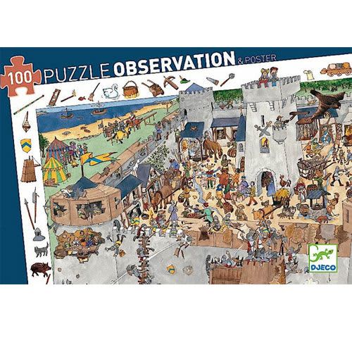 djeco observation puzzle kasteel 100 pcs 5+