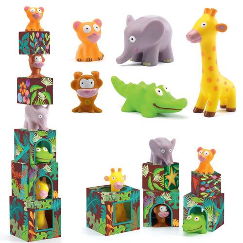 djeco stapeltoren jungledieren maxi topanijungle +18m