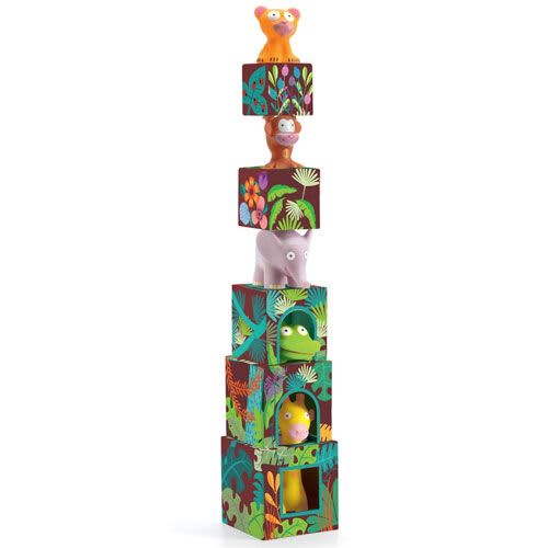 djeco stapeltoren jungledieren maxi topanijungle +18m