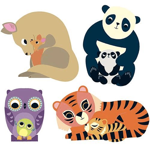 grote stickers moeder en baby dieren