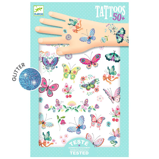djeco tattoos glitter droom vlinders
