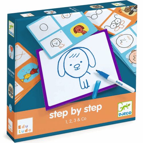 djeco step by step tekenkaarten 1, 2, 3 & co 4 6 jaar