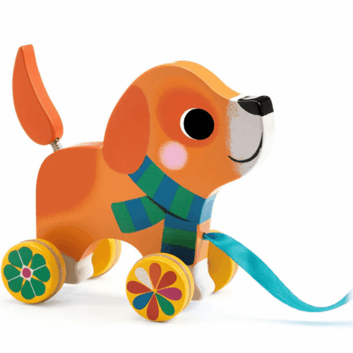 djeco trekfiguur hondje lou +18m