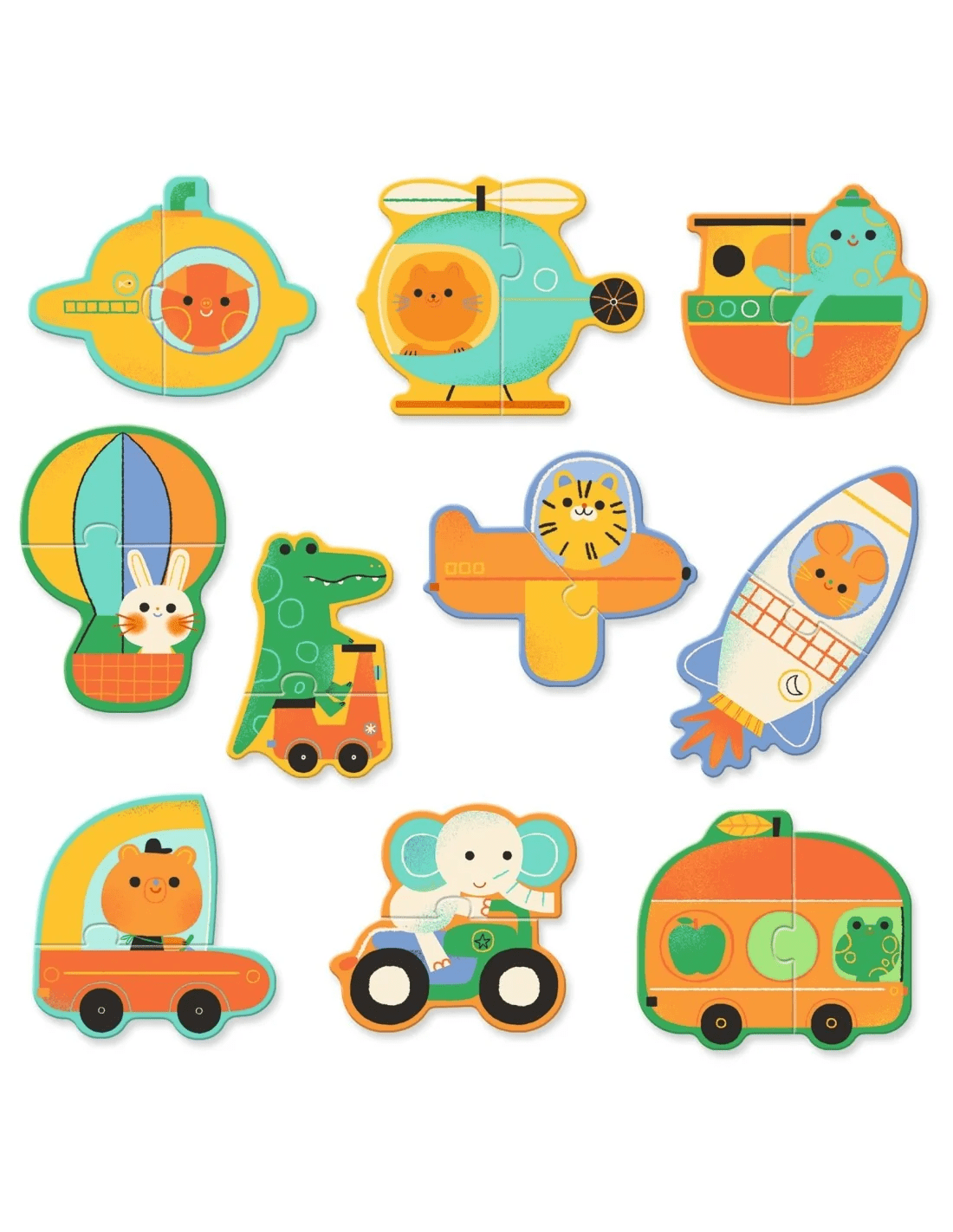 djeco puzzle duo voertuigen