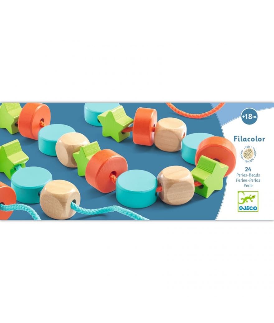 djeco houten kralen filacolor +18m