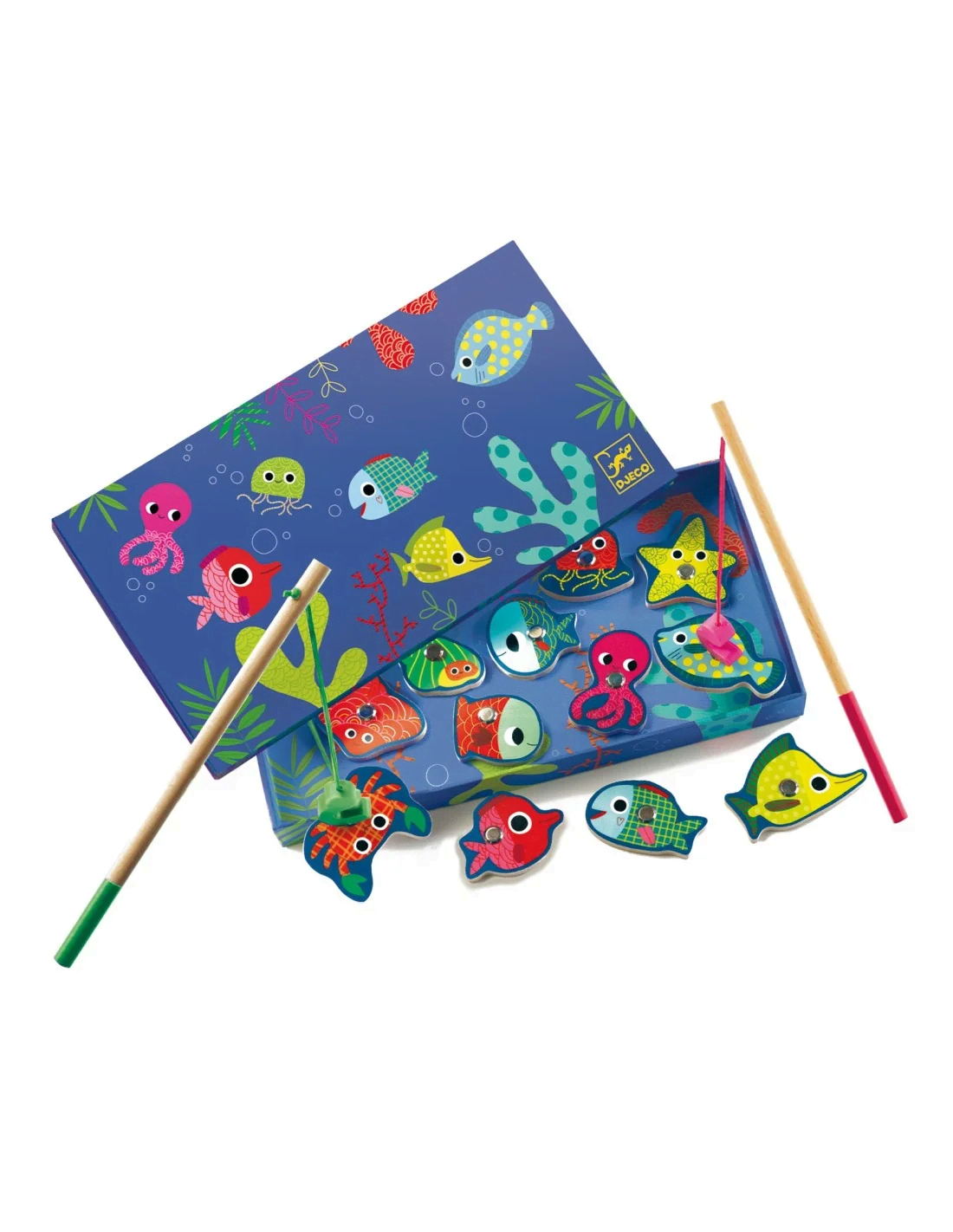 djeco magnetisch visspel gekleurde zeedieren