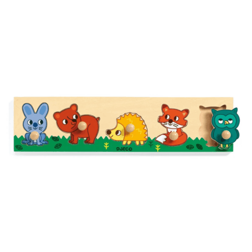 djeco houten puzzel bosdieren 12m