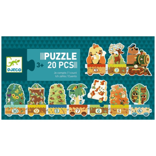 djeco puzzel trein ik tel 20 stuks 3+