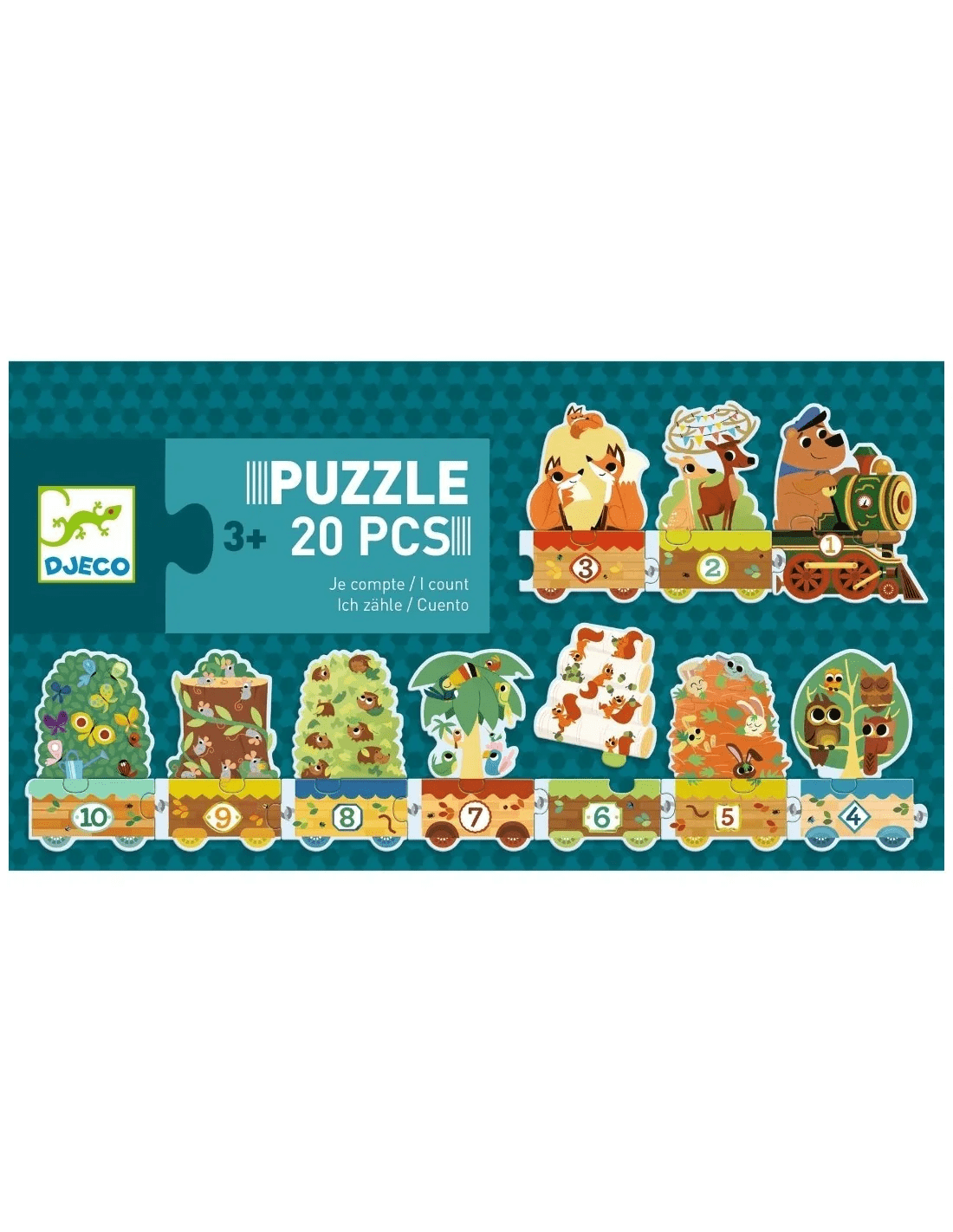 djeco puzzel trein ik tel 20 stuks 3+