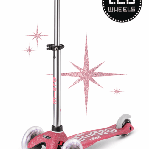 micro mini step deluxe glitter led roze