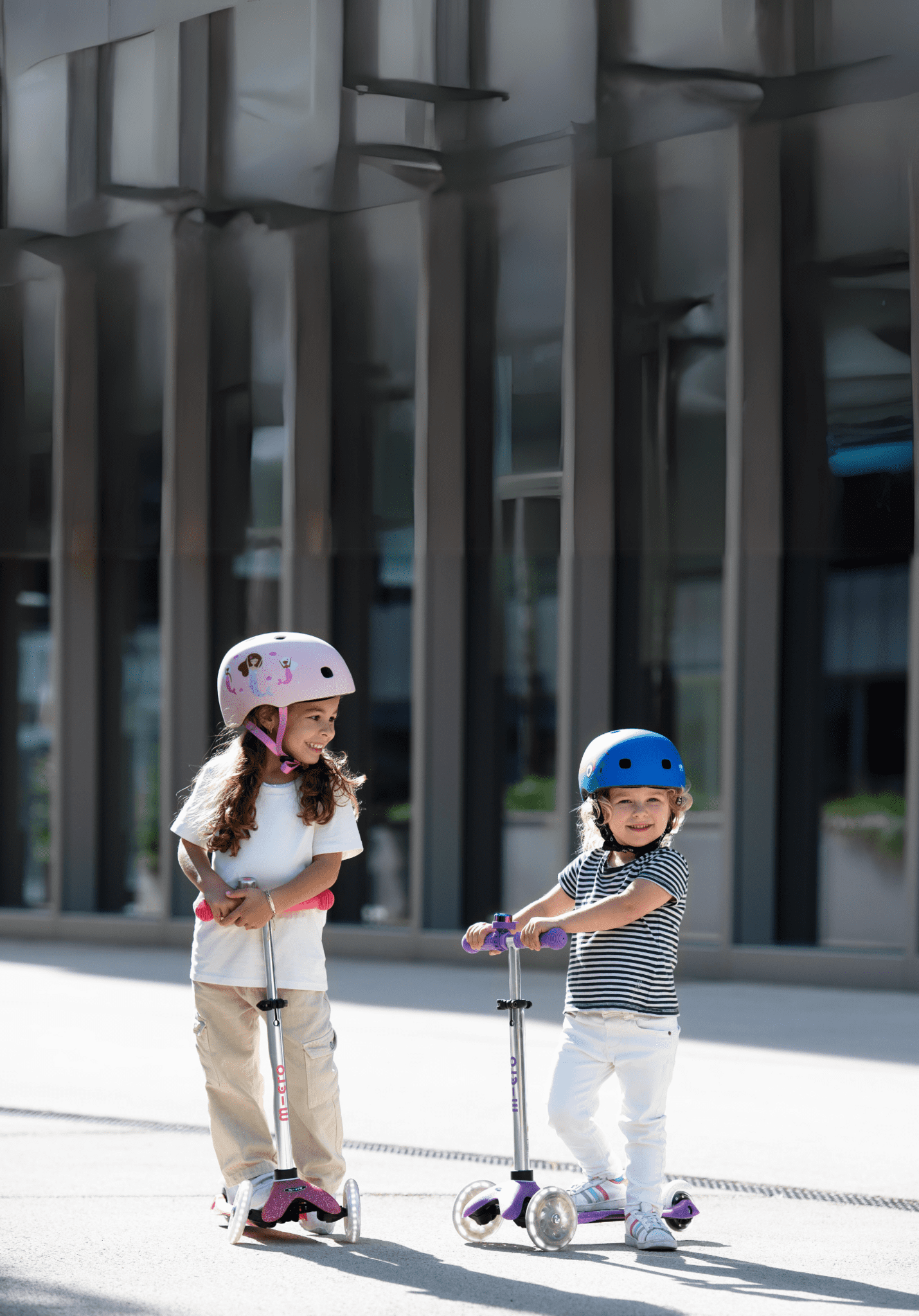 micro mini step deluxe glitter led paars