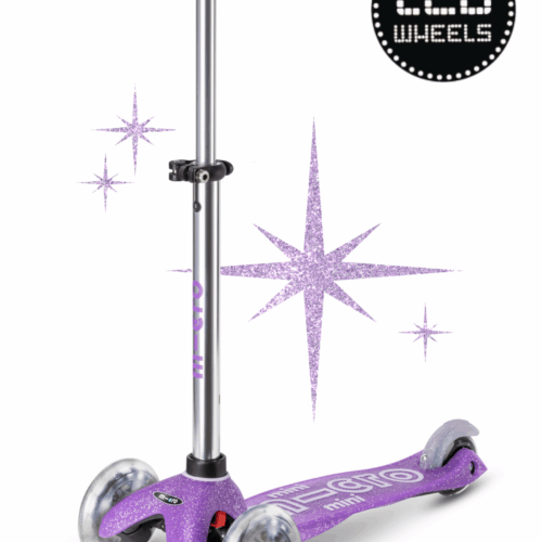 micro mini step deluxe glitter led paars