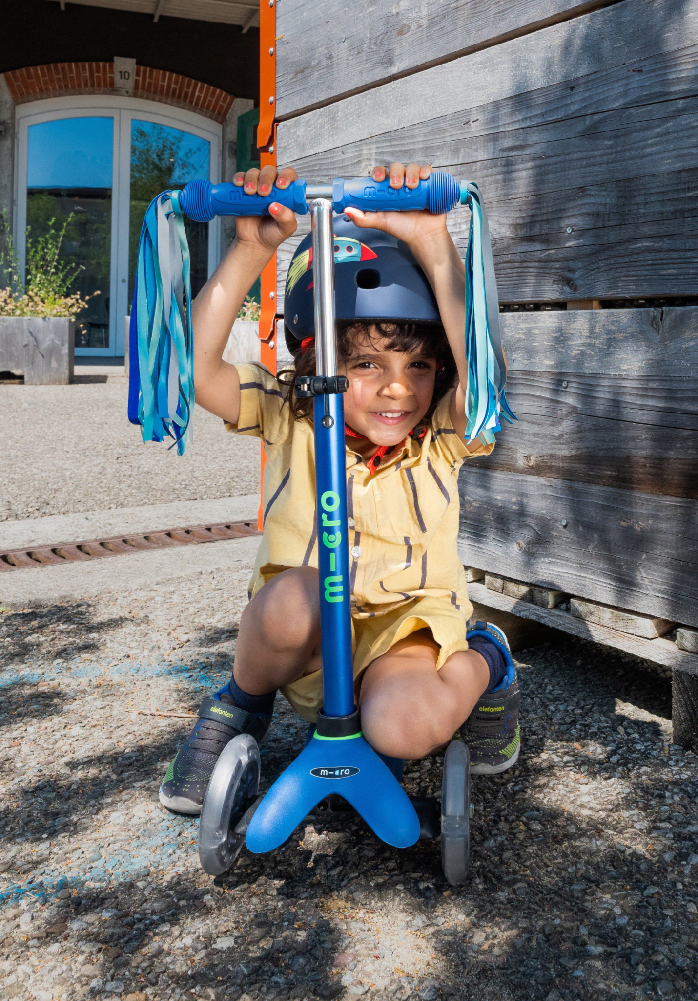 micro mini step deluxe led blauw/groen