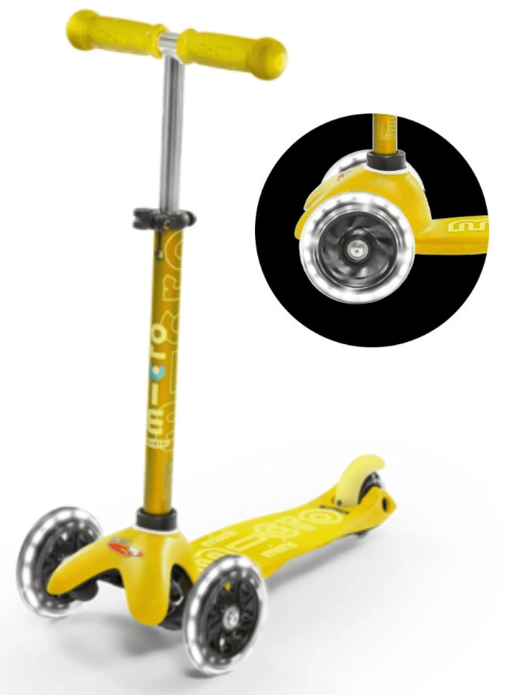 micro mini step deluxe led geel