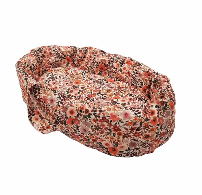 poppendraagmand retro flowers roze