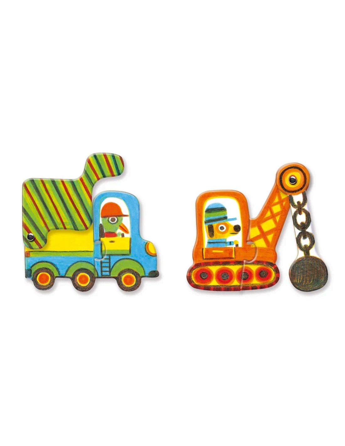 djeco duo puzzle voertuigen 2+