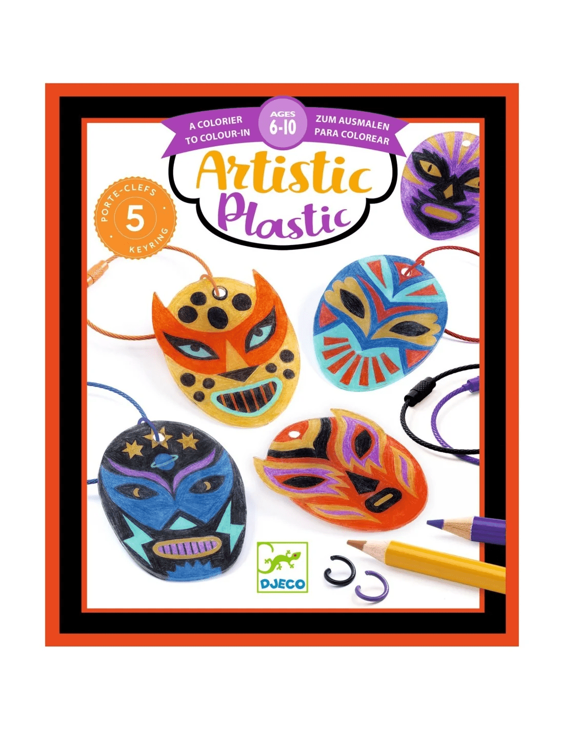 djeco artistic plastic worstelaar keyring