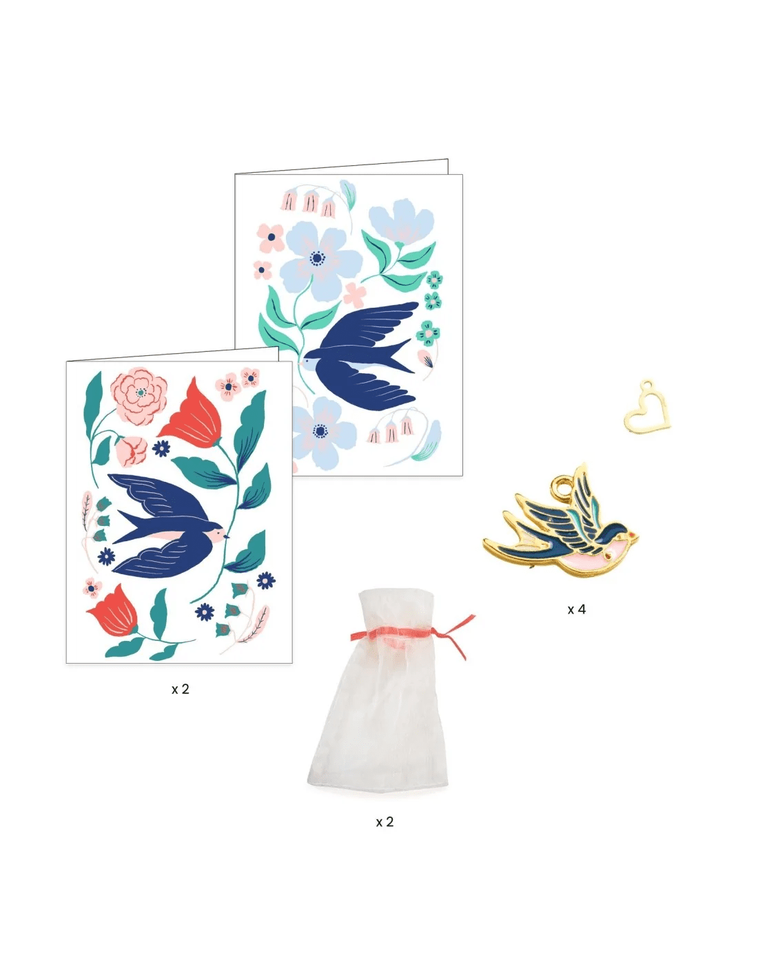 djeco duo jewels bird ribbons 6+