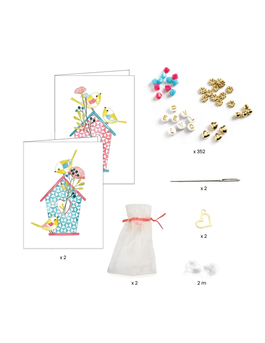 djeco duo jewels letter threading 6+