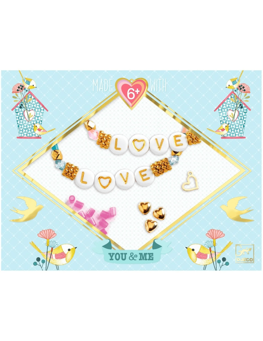 djeco duo jewels letter threading 6+