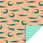 crocodile peach harlequin mint 70cmx3mtr consumentenrol inpakpapier