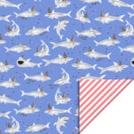 shark silver stripe salmon 70cmx3mtr consumentenrol inpakpapier