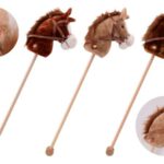 stokpaard met geluid, 3 kleuren assorti
