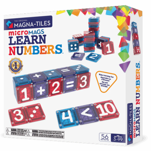 magna tiles micromags learn numbers 56 piece set