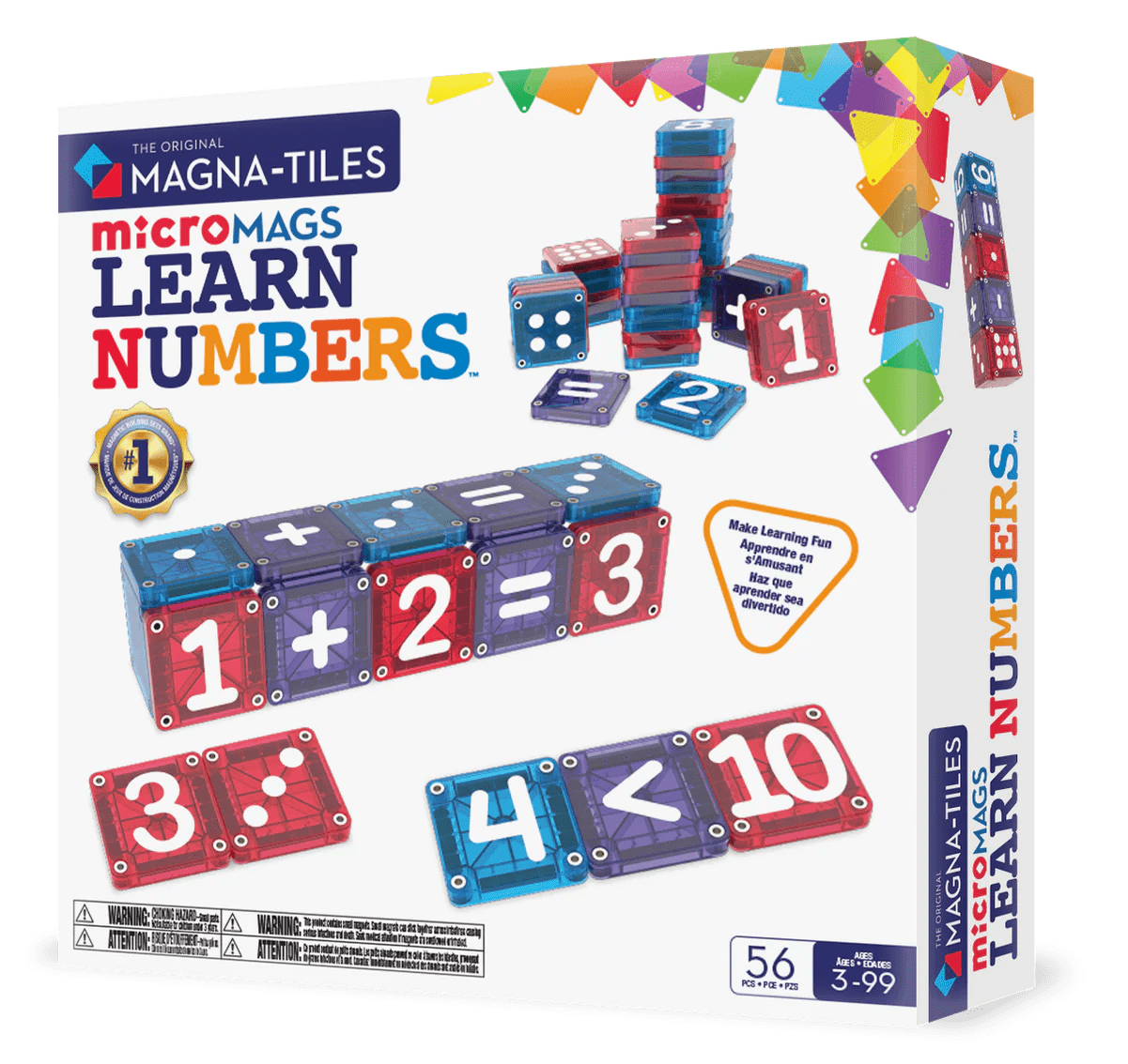 magna tiles micromags learn numbers 56 piece set