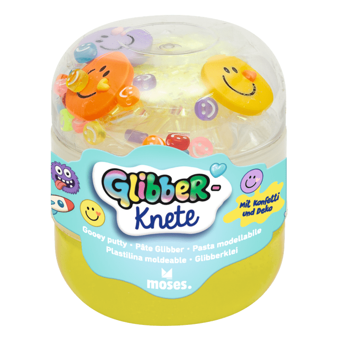 glibber kleislijm met confetti 4 assorti