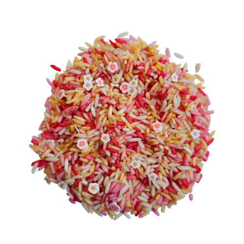 grennn speelrijst pink flower mix 750gr