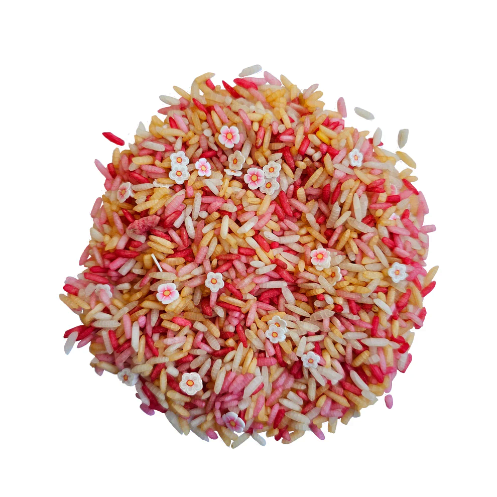 grennn speelrijst pink flower mix 750gr