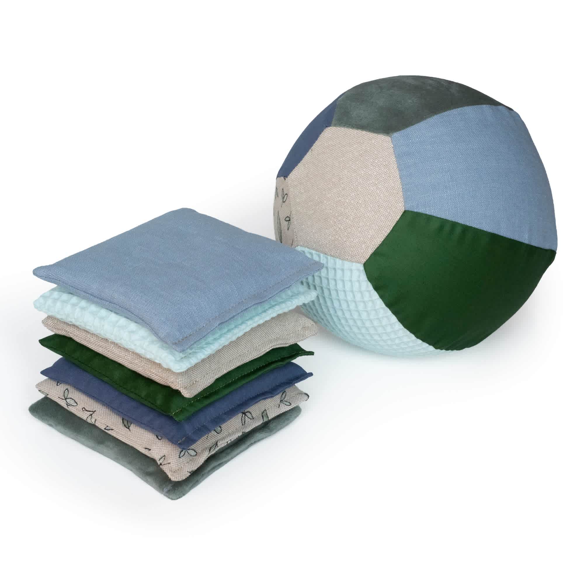 sensorische ballonbal en pittenzakjes set green jeans 7+1