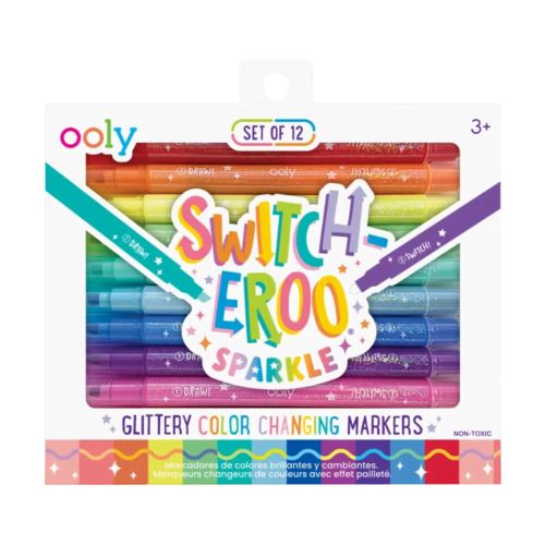 ooly switch eroo! sparkle glittery color changing markers