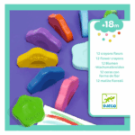djeco bloemenkrijtjes 12 wax krijtjes